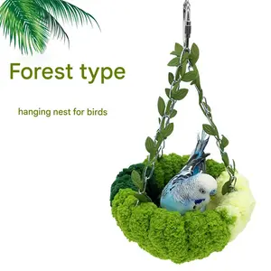 Bird Bed for Cage, Hanging Bird Hammock Swing, Parakeet Bed Nest, Small Size Bird Sleeping Hut for Conures, Budgies, Love Birds Forest Bird Nest.
