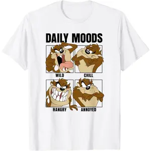 Men's Daily Short Sleeve Classic Top Looney Tunes Tazmanian Devil Daily Moods T-Shirt