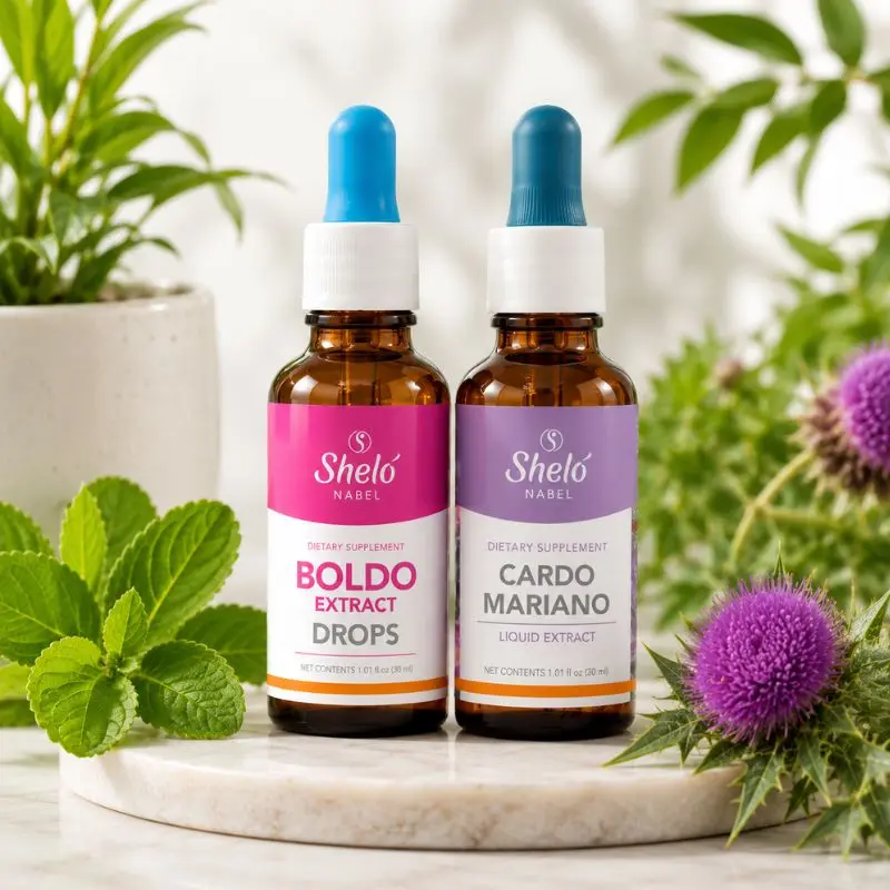 Sheló Nabel Herbal Extract Wellness Kit | Boldo Extract & Milk Thistle Drops | 2-Pack