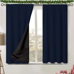 2 Piece Full Blackout Curtains, Modern Simple Design, 100gsm Lightweight Woven Fabric, Bedroom Sleep Essential, Home Textiles