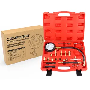 0-140PSI Fuel Pressure Tester Kit, Fuel Pressure Gauge Kit, TU-114 Fuel Injection Pressure Tester, for Automotive and Marine Fuel Injection Pressure Test (Master Version)