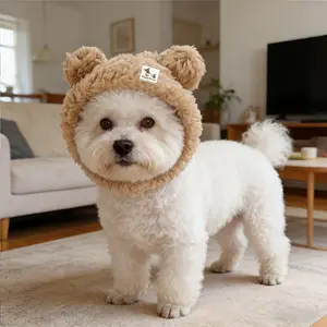 [Dog And Cat Dress Up Hat] Suitable for 2-5 Kg Small Dogs And Cats, Dog And Cat Dress Up Hat, Funny Bear Headgear, Teddy Bichon Photo Headwear Decorations, Pet Dog Dog Hat