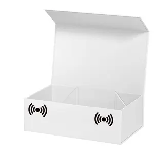 White Magnetic Gift Box , Rigid Collapsible Gift Boxes with Lids for Presents, Bridesmaid Proposal Box, Graduation, Wedding, Birthday Gift Packaging 10.7'x7'x2.8'