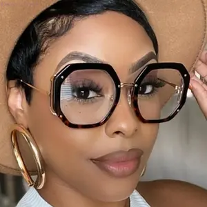 Geometric Frame Blue Light Blocking Glasses (Blue Light Glasses) for Women, Lightweight Anti-Eyestrain Decorative Eyewear, Sports & Outdoor Accessory for Office Work, Gaming