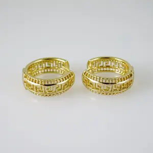 Earrings – Aretes – Zircon Stone – 14K Real Color