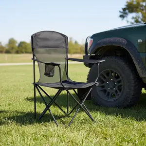 Foldable Camp Chair Portable Folding Chairs for Adults with Carry Bag, Black - Lightweight Outdoor Chairs for Camping, Beach, Sports, Hiking, and Backpacking - Durable and Compact