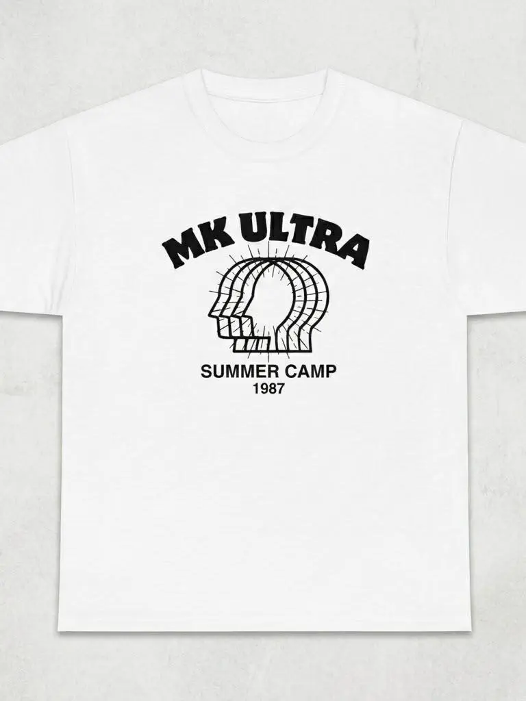 Men's Short-Sleeve MK Ultra Summer Camp 1987 T-Shirt, Funny Political CIA Conspiracy Humor Tee
