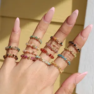 Custom Dainty Crystal Rings | Wire wrapped rings | cute Beaded ring | twisted ring