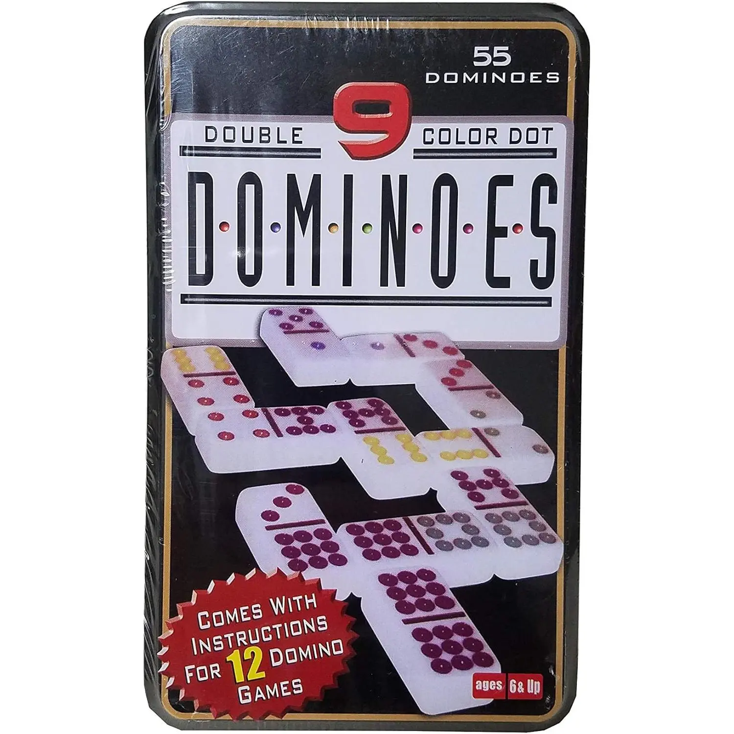 Double 9 Dominoes in Tin Case Board Game