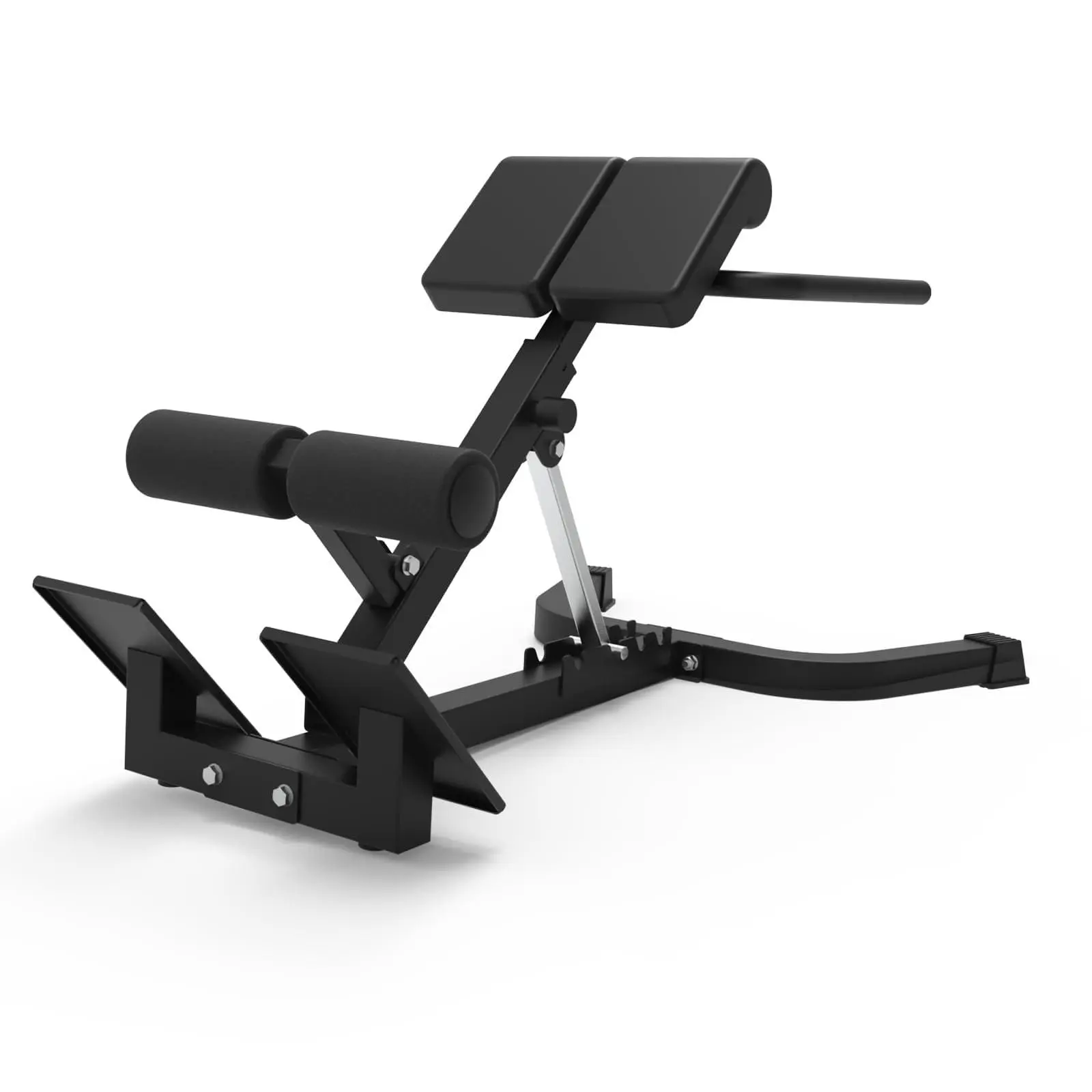 Dual Adjustable Roman Chair 330Lbs Weight Capacity, Multi-Functional Back Extension Machine for Core Strength Training & Back Pain Relief for Home Gym