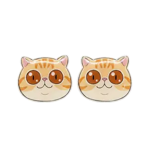 Orange British Shorthair Cat Stud Earrings