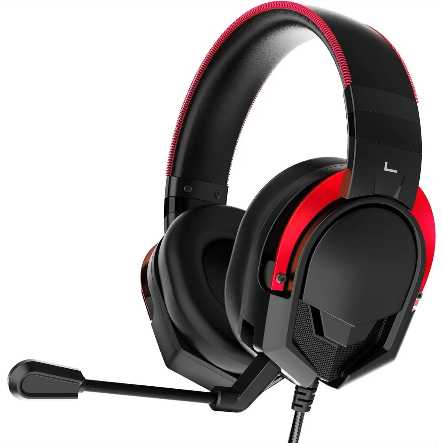 3C9-HPS020  A88 Gaming Headset with Microphone, Stereo Wired Noise Cancelling Over-Ear Headphones with Mic for Pc, Ps5, Xbox One Series X/s, Ps4, Computer, Laptop, Mac, Nintendo, Gamer (Red)