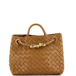 Pre-owned Bottega Veneta Leather Top Handle Bags Andiamo Top Handle Bag Intrecciato Nappa Small by Rebag