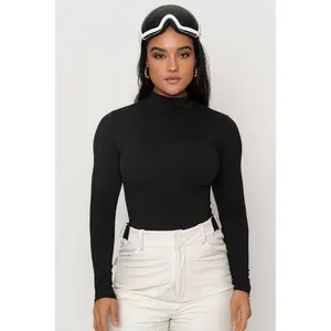 Black Turtleneck Long Sleeve Top