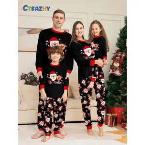 FamilyChristmasPajamaSet,SoftHolidayPrintHomewear,LongSleeve&Pants,CasualFallWinterSleepwearforFamily