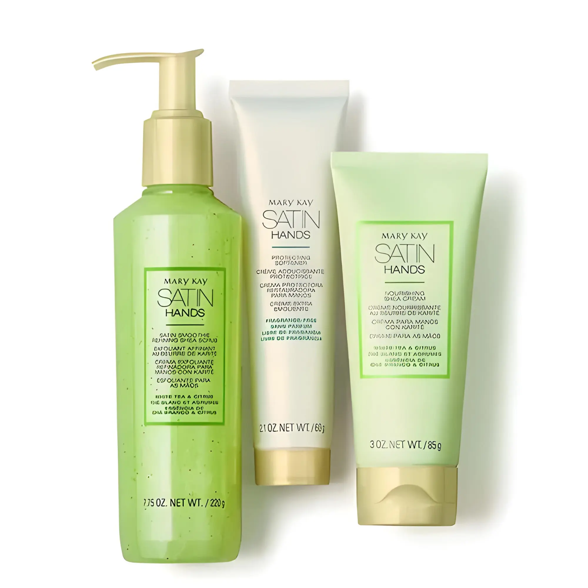 Mary Kay Satin Hands White Tea & Citrus Pampering Set - Gentle, Nourishing, Smoothing Fruit-Scented Lotion, Moisturizing Cream & Grapefruit Shea Scrub for Soft Hands (Cherry Blossom Fragrance), Smoothing Hand Lotions