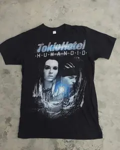 [Sale Up To 30%] Tokio Hotel Humanoid 90s Concert Albums Basic Black Rare Tshirt Y2k