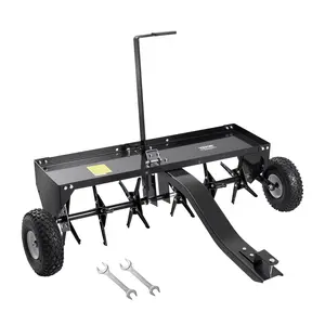 VEVOR VEVOR Tow Behind Plug Aerator, 40-Inch Tow Behind Lawn Plug Aerator with Universal Hitch, Pull Behind Aerator with Iron Spikes Alternately Arranged, Lawn Aerator Tow Behind for Gardens, Lawns, Farms