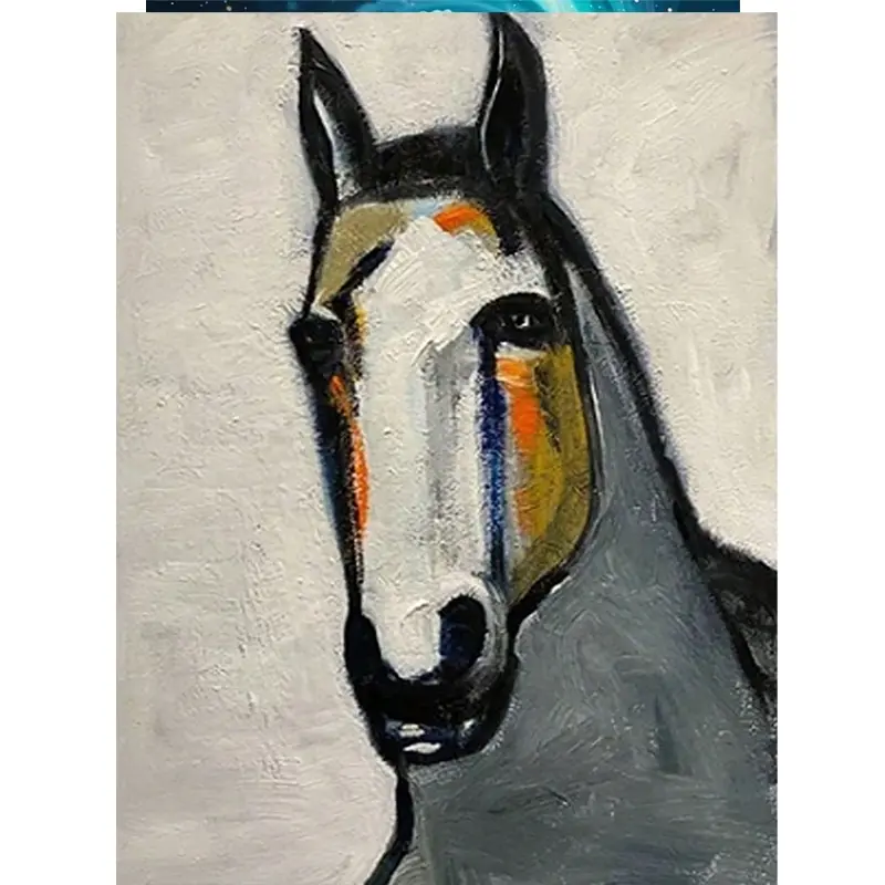 1PC  Diamond Painting Abstract Horse Head Diamond Painting Kit for Adults Beginners DIY Full Drill Crystal Rhinestone Embroidery Craft for Home Wall Decor Gift