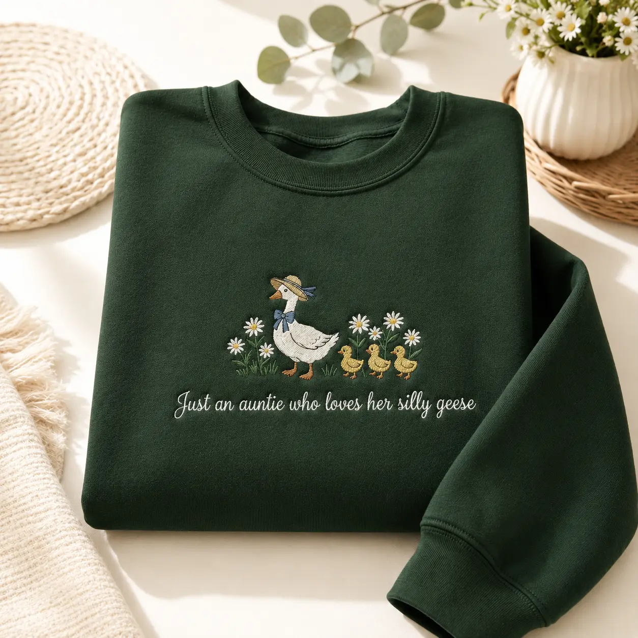 Embroidered Auntie Goose Shirt, Silly Goose Aunt Tee, Promoted To Aunt, Pregnancy Reveal Gift, gift halloween