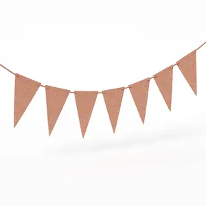 Rose Gold Mini Sparkle Paper Pennant Banner