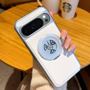 Decompression Gear 360° Rotating Bracket Premium Leather Phone Case, compatible with Google Pixel 10 Pro XL, Pixel 10A, Pixel 9 Pro, Pixel 9A, Pixel 8Pro, shockproof protective cover with durable and stylish design