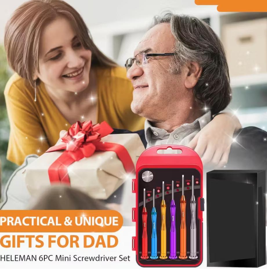 6PC Magnetic Small Screwdriver Set – Precision Mini Flathead & Phillips Screwdrivers for Eyeglasses, Watches, Electronics & Computer Repair | Cool CRV Gadget Tool Gift for Men | Christmas 2024 Ornament & DIY Gifts