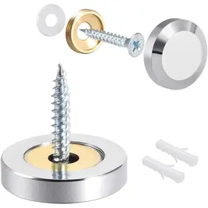 Decorative Mirror Screws with Polished Stainless Steel Cap Cover Nails, 25mm, 4pcs