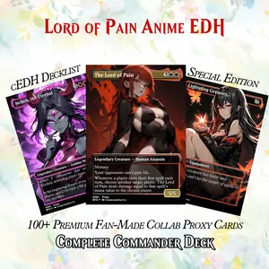 BURN COMMANDER DECK – THE LORD OF PAIN MTG PROXY COMMANDER – PREMIUM COLLECTOR SET 112+ Cards