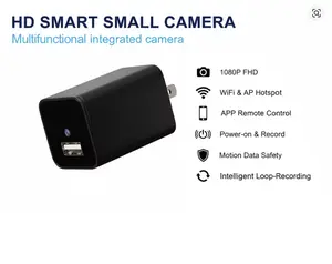 Mini Security Camera 1080P HD, Motion Detection, Remote View, Recording, USB Phone Charger for Home/Office/Hotel Indoor Use