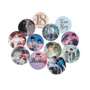 Cartoon anime merchandise wholesale, two-dimensional merchandise, custom-printed double-glitter badges, personalized creative commemorative gifts