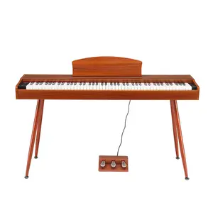 GDP-203 88 Key Standard Full Weighted Keyboards Digital Piano with Metal Stand, Power Adapter, Triple Pedals, Headphone，for All Experience Levels Walnut color