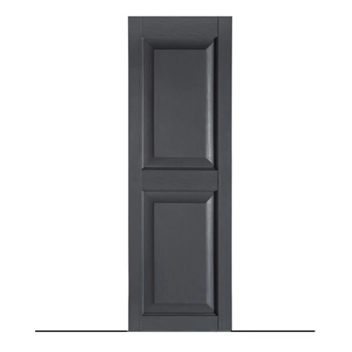 Perfect Shutters Premier Raised Panel Exterior Window Shutters, 15x63in Dark Gray Polypropylene Pair Set with Center Mullion, 100% Color-Thru, Fade-Resistant, Maintenance-Free, Boosts Curb Appeal (Baby & Maternity Furniture Decoration)