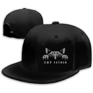 Chef Hat for Men Snapback Hats Funny Flat Bill Hat for Boy Women Adjustable Snap Pack Baseball Cap Black