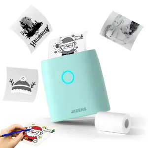 JADENS Mini Sticker Printer-2 Inch Bluetooth Thermal Pocket Printer,Inkless Portable Printer for Study Notes,Photos, Memos,Lists,Gifts,Journals Printing Machine Sticky Label,Christmas Birthday Gifts for Girls Boys