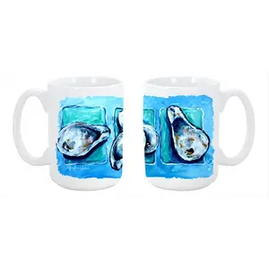 Carolines Treasures  Oysters Oyster Plus Oyster - Oysters Dishwasher Safe Microwavable Ceramic Coffee Mug 15 oz.