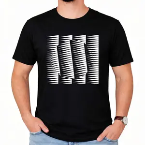 Abstract Geometric Artsy Black and White Optical Illusion T-Shirt