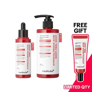 [medicube] Hypochlorous Acid Rice Peel Shot Duo For Face & Body | Gentle Exfoliating Serum for Dead Skin Cells & Pore Care, Blackheads & Excess Sebum Control | Rice Extract, Hypochlorous, Panthenol for Hydrating & Smoothing Care