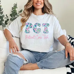 Patient Care Technician Shirt, PCT Floral Design Tee, Nursing Assistant Gift, Medical Professional T-Shirt, Healthcare Worker Apparel