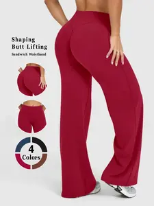Women'S Outfit for Spring And Autumn, Featuring High-Waisted Wide-Leg for Yoga Pants Made from Elastic Fabric. Ideal for Yoga, Pilates, And Fitness Activities