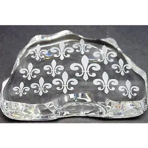 Cut Glass  fleur de lis pattern paperweight, 24% lead crystal