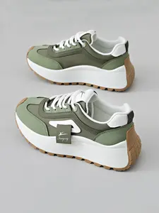 Women's Casual Sports Shoes, Skateboarding Sneakers, Road Running Shoes, Thick Sole Height Increase, Breathable Mesh