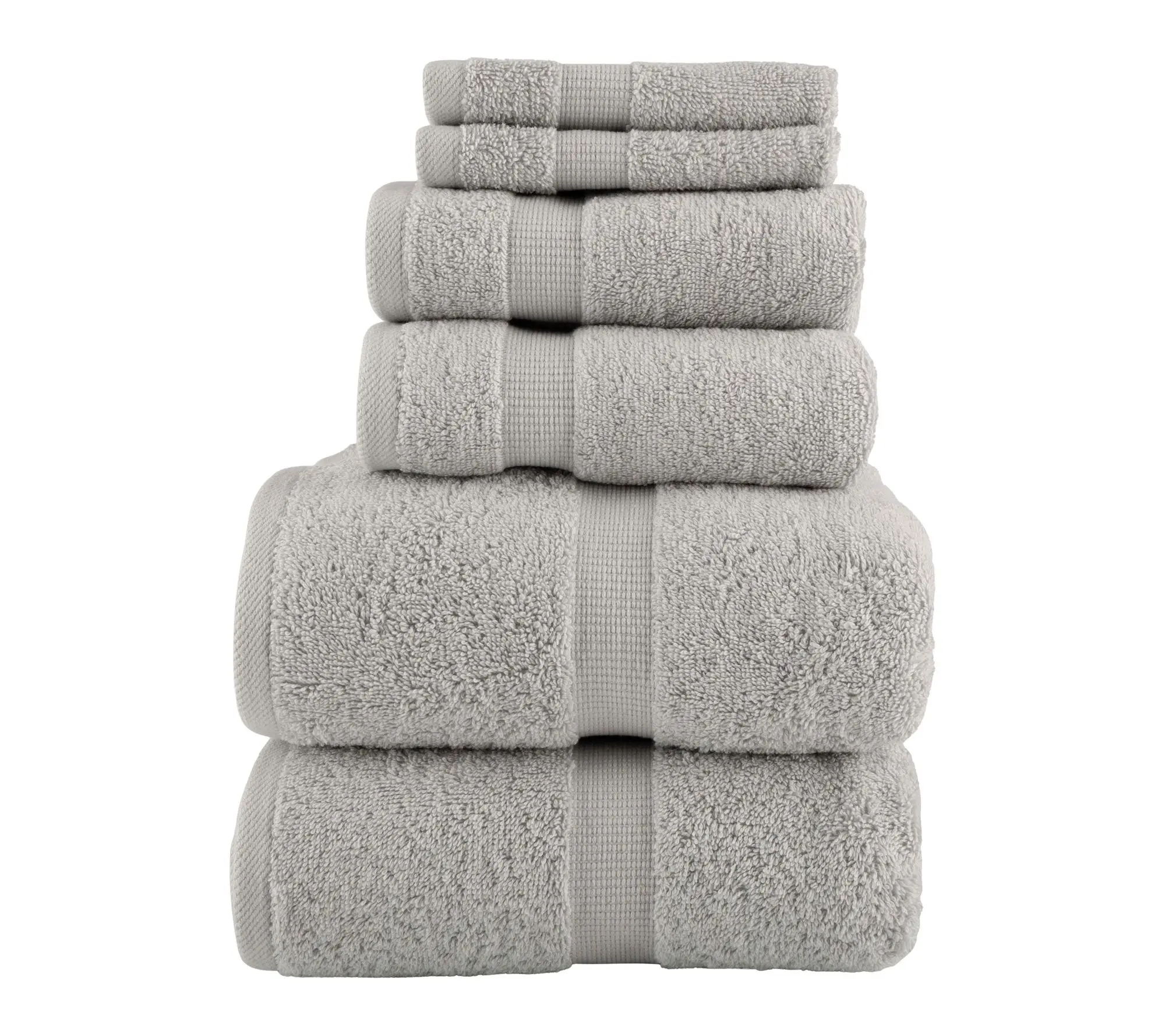 Lavish Home 6 Piece Towel Set Cotton Bathroom Soft & Absorbent