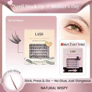Lashterally Natural Wispy Self-adhesive Lash Clusters Kit Glue Free Eyelashes Easy Removal 10mm/12mm/14mm 90 Clusters Makeup Cosmetic Flawless summervibes