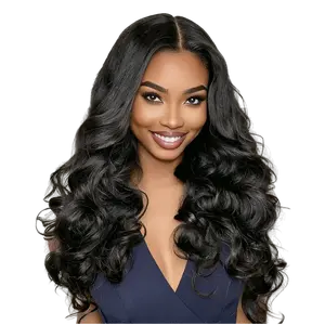 YMSGirl 22" 13x6 HD Lace Loose Body Wave Wig | Blend Human Hair, Natural Look & Comfortable Fit