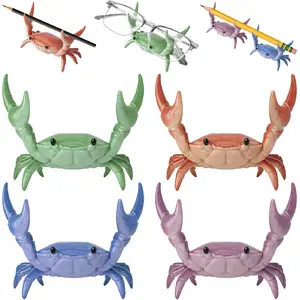 4PCS Desk Crab Pen Holder,Creative Weightlifting Crab Desk Organizer,Cute Office Desk Accessories,Crab Pencil Stand Holder,Crabs Penholder Bracket Storage,Home&School Decor Funny Gadgets Desk Decor