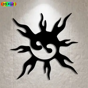 1pc Tribal Sun Metal Wall Art,Tribal Sun Statue Mural, Ideal Gift for New Year, Easter, Tribal Decor Enthusiasts, Weather-Resistant Metal Wall Decor Wall Sculptures, Perfect for Patio Wall & Garden Fence, Unique Outdoor Decor