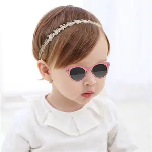 L-HDW031 Baby Girl Super Elastic Headband - 1Pcs White Cotton Lace Toddler Hair Band Christening Headband Toddler Elastic Lace Headband Infant Soft Turban Baby Hair Accessories for Newborn Kids Girls Gifts