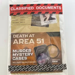 Adult Thrilling Murder Mystery Game Themed Card Game Death at Area 51, Game Cards, 47 Evidence Pieces, 150 Minutes Gameplay, Suspenseful Detective Adventure