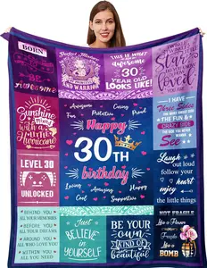 30th Birthday Gifts for Women - Throw Blanket 50"x60",30th Birthday Gifts for Her,30 Year Old Birthday Gifts for Women,30th Birthday Decorations for Women,Gifts for 30th Birthday Woman Blanket-30tha